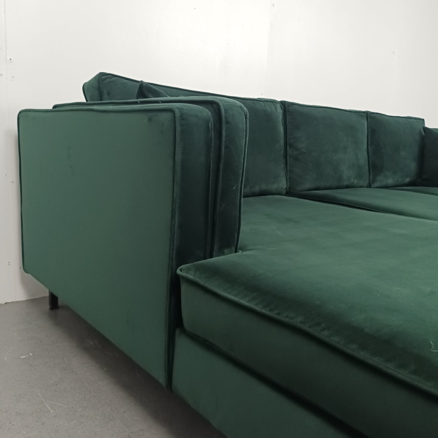 Moderne 3 zits hoekbank | Smaragd groen