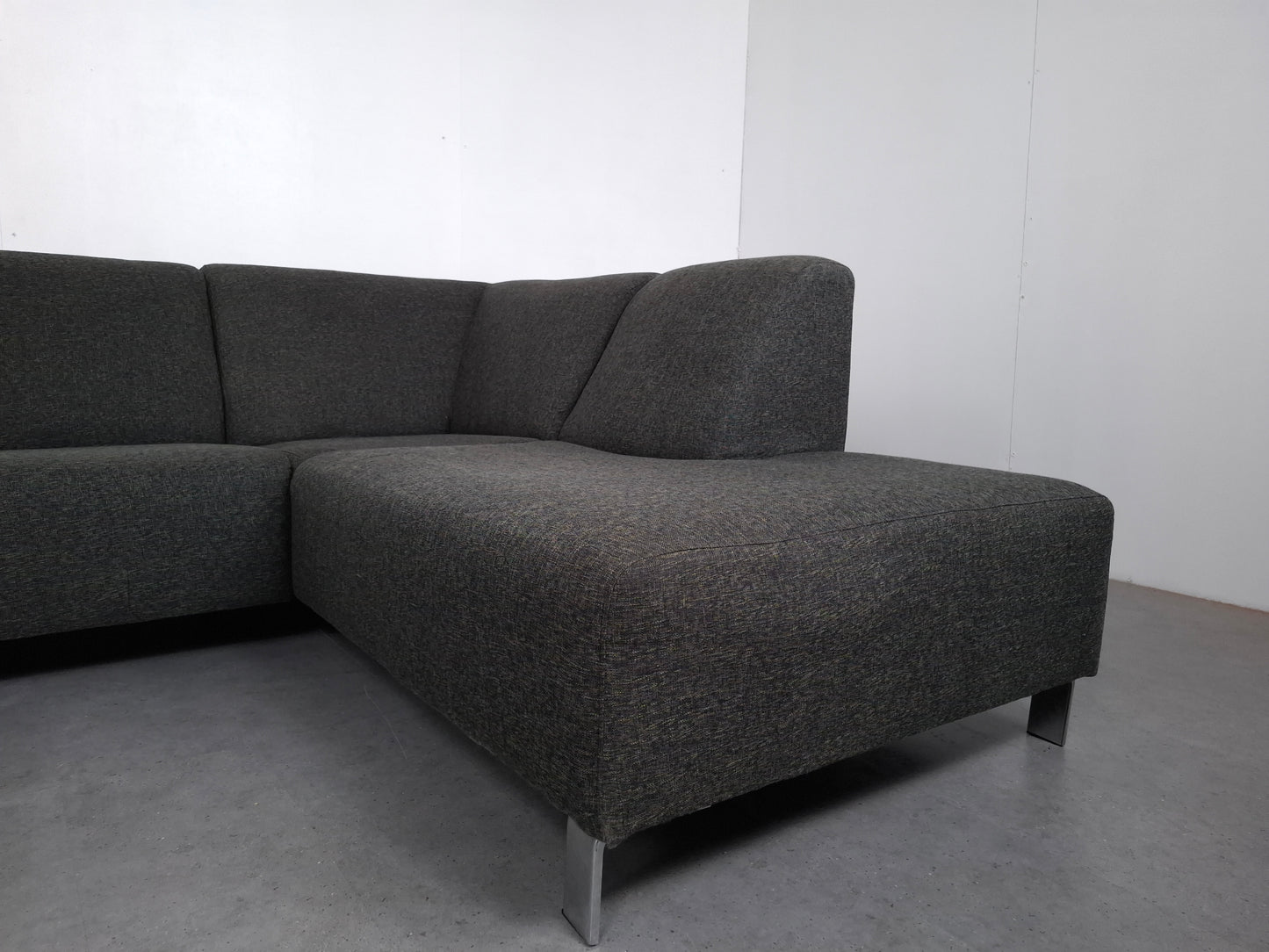 Moderne hoekbank gemeleerd | Grijs