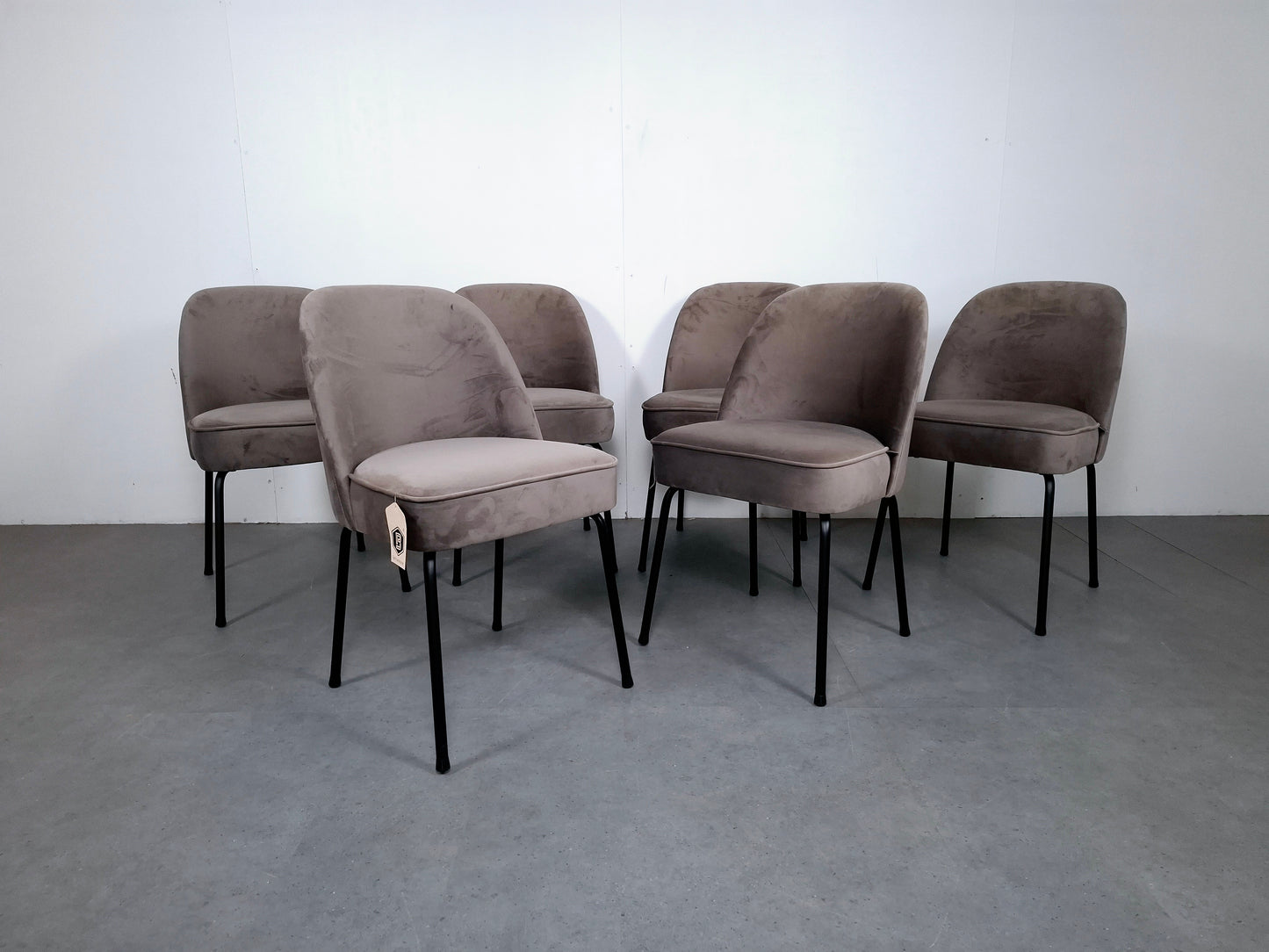Set van 6 BePureHome Vogue Nougat Stoelen (Nieuw) | Grijs
