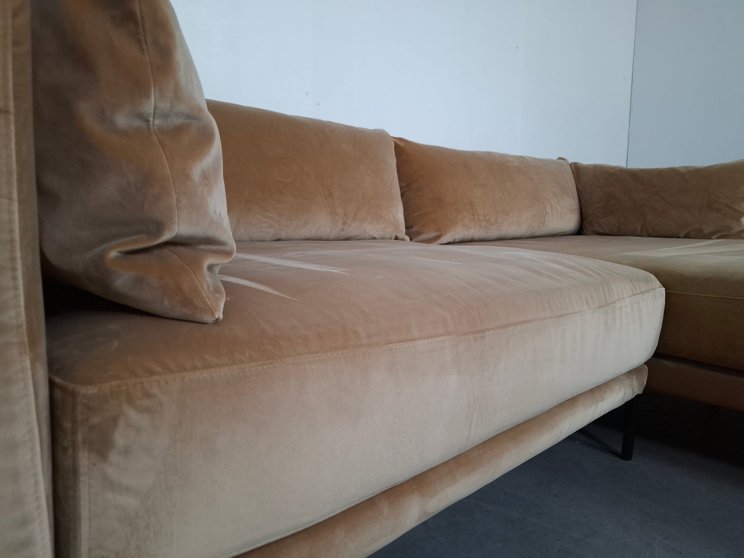 Sofacompany Hoekbank Velourse | Goud / creme