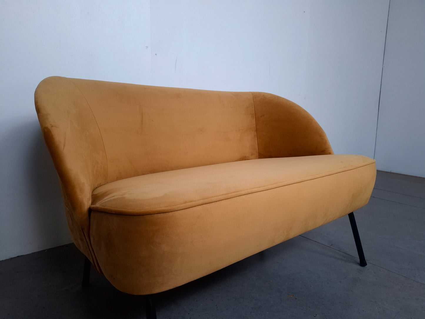 BePureHome Velourse 2 zits bijzet Bank | Geel