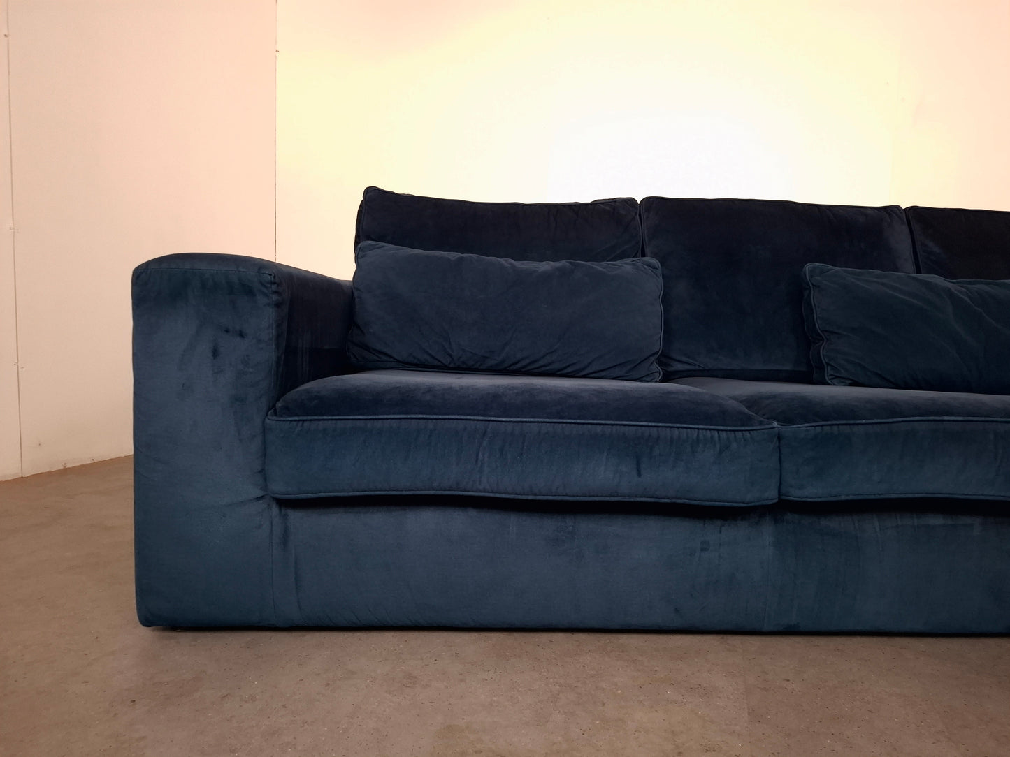 Velourse Hoekbank | Diep blauw