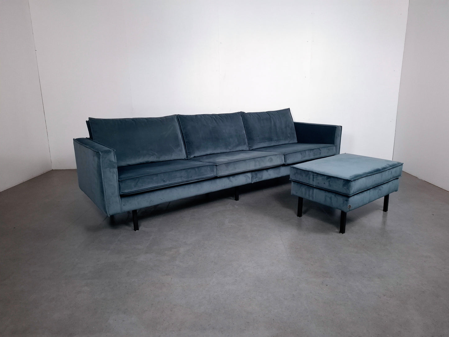 BePureHome 3 zits Bank met Hocker | Velvet Teal