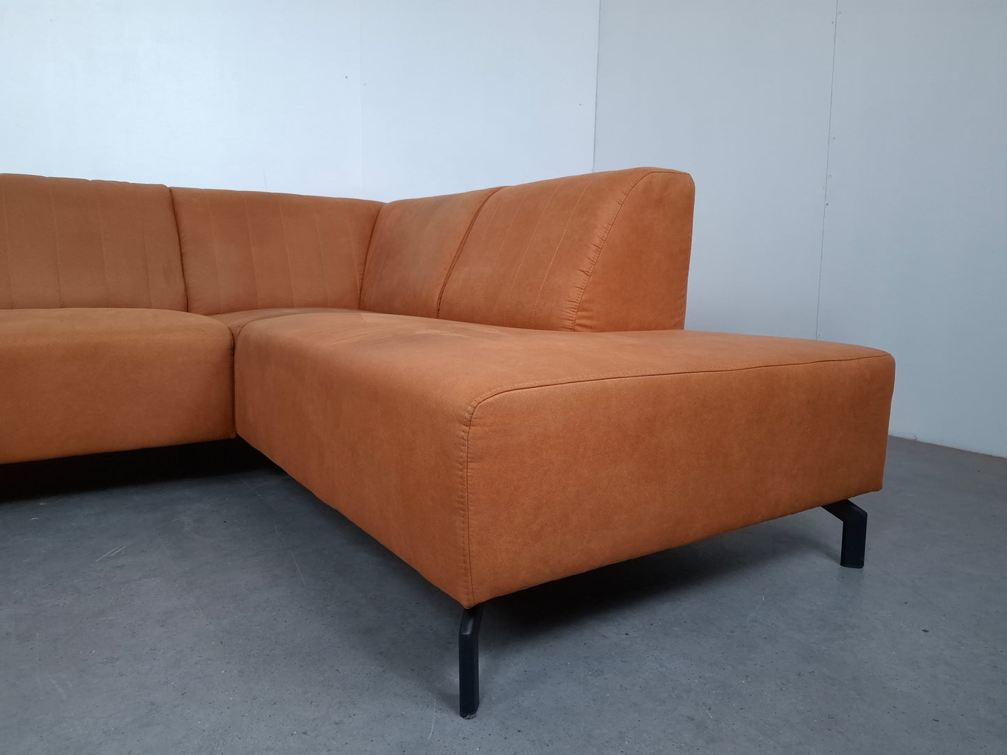 Industriële hoekbank | Cognac bruin