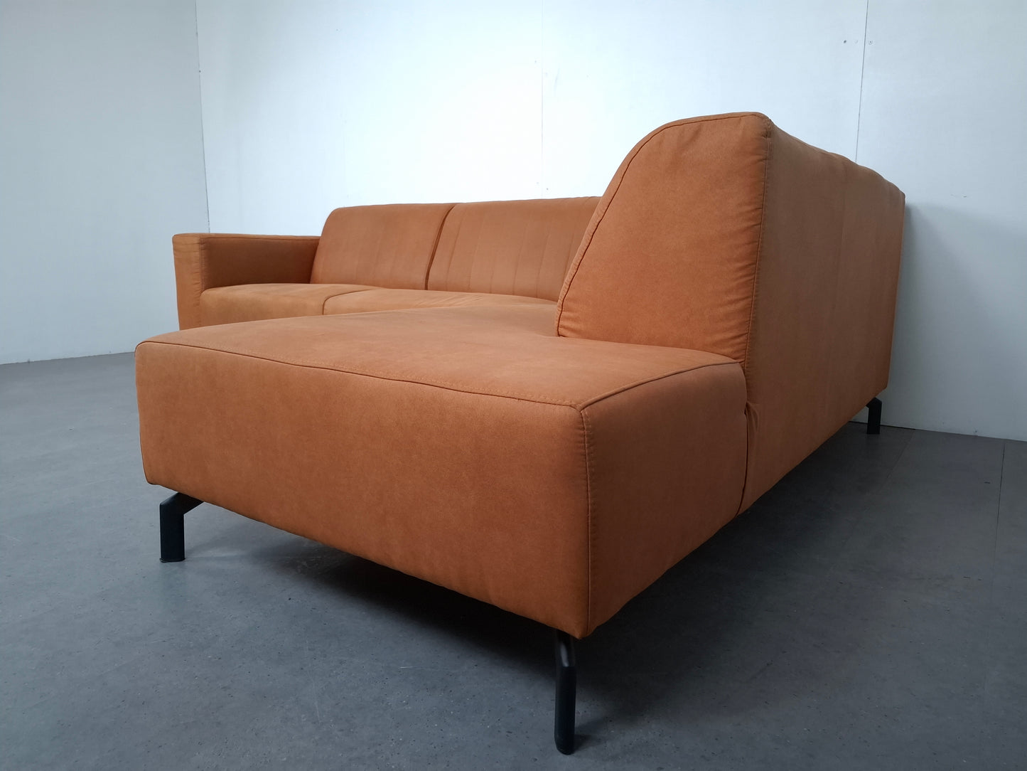Industriële hoekbank | Cognac bruin