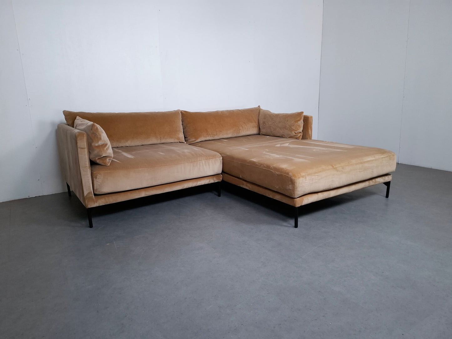 Sofacompany Hoekbank Velourse | Goud / creme