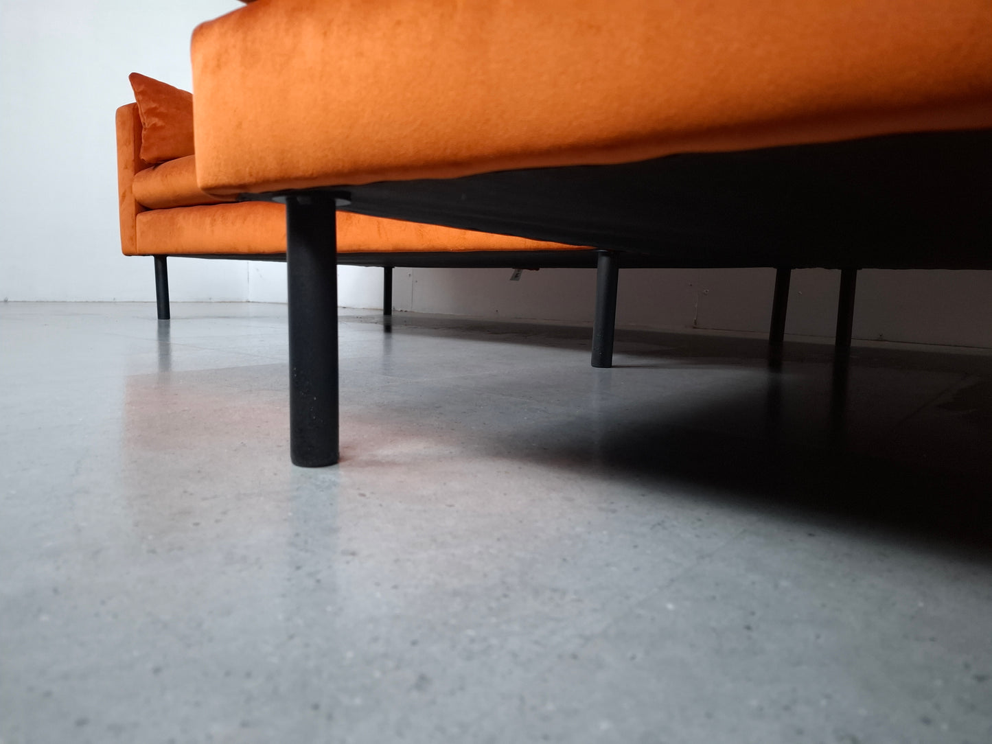 NOUS Living 3 zits hoekbank velvet | Oranje
