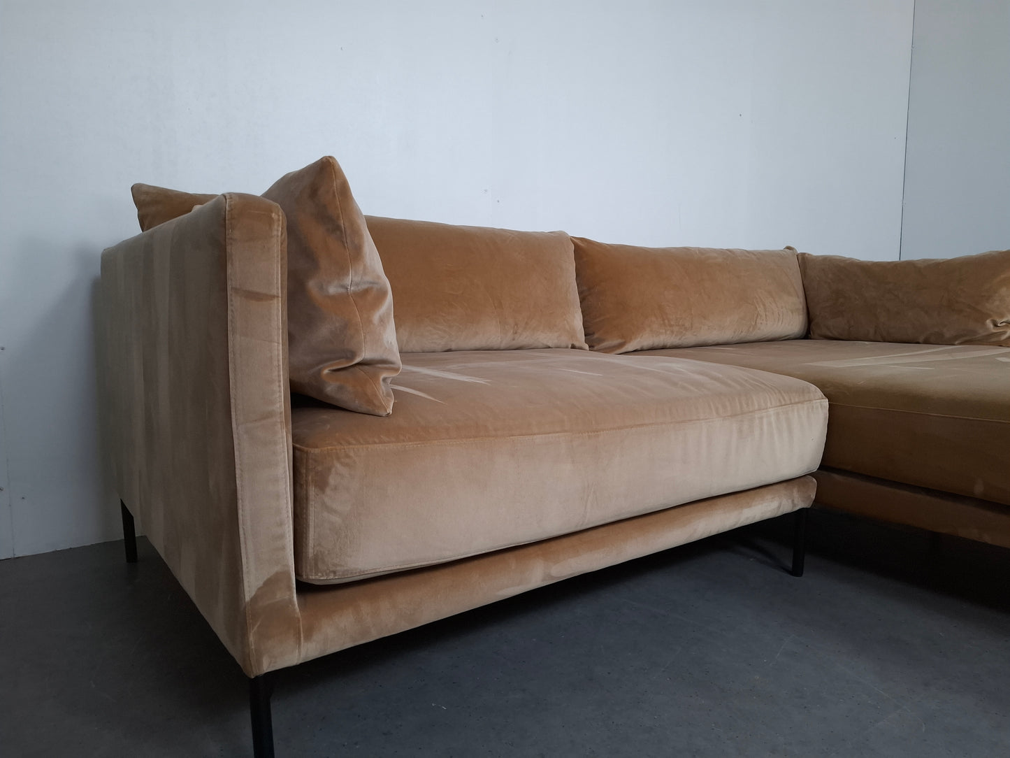 Sofacompany Hoekbank Velourse | Goud / creme