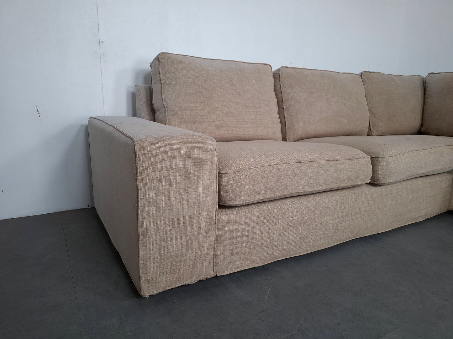 Ikea KIVIK 5 zits Hoekbank | Creme / Beige