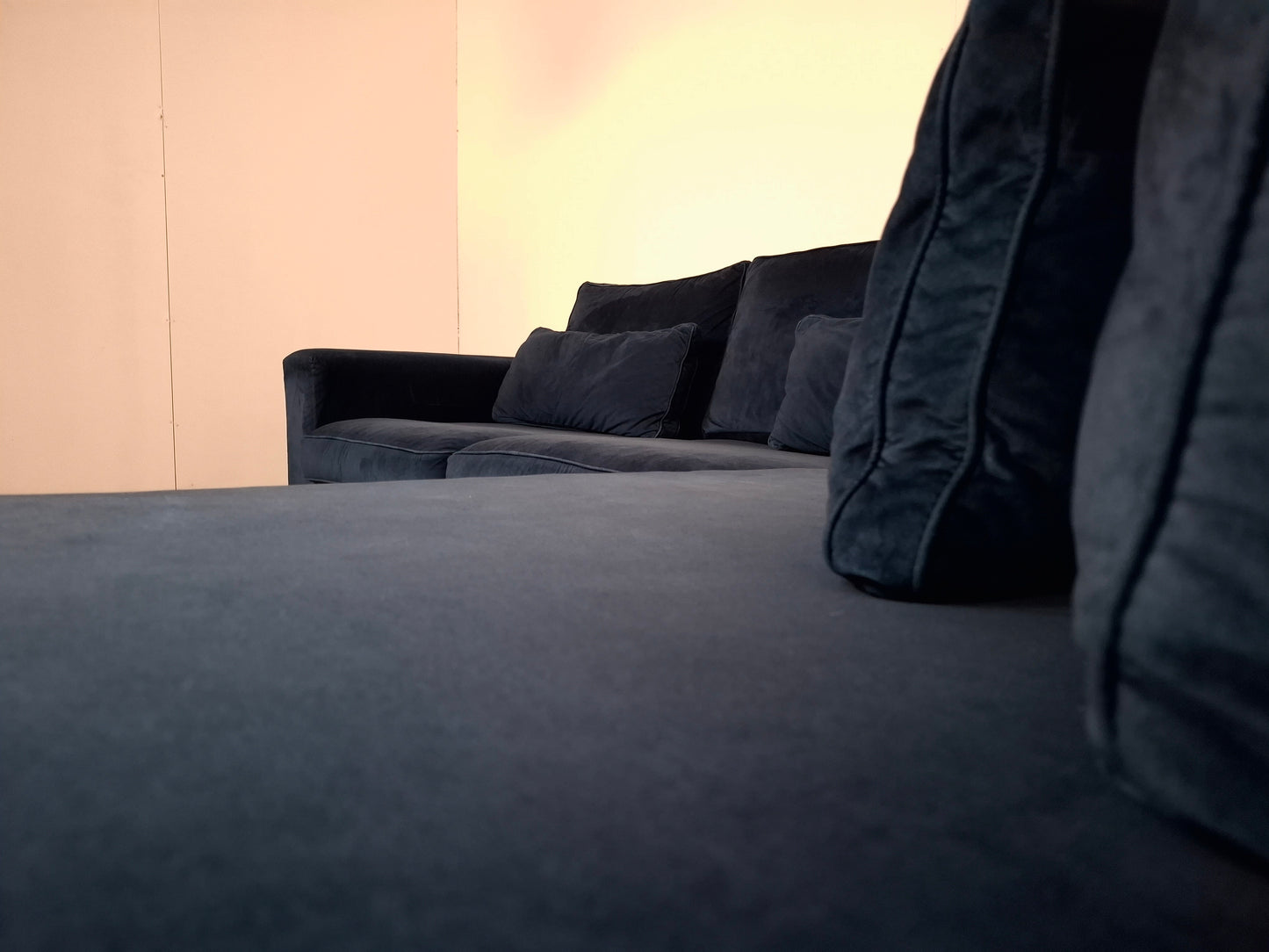 Velourse Hoekbank | Diep blauw