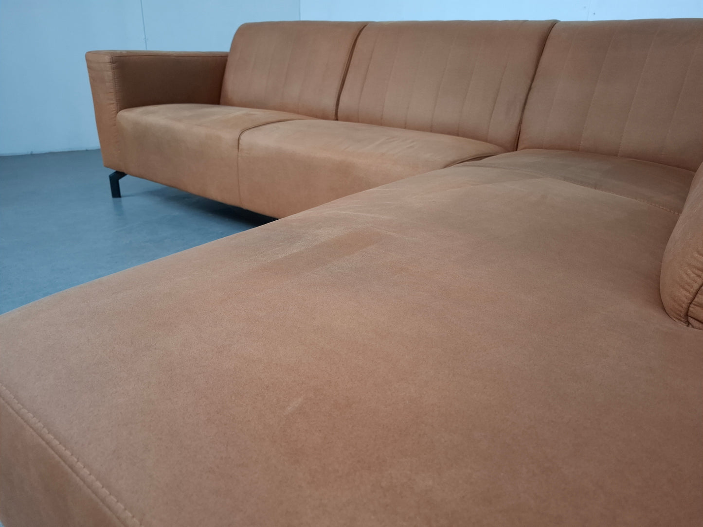 Industriële hoekbank | Cognac bruin