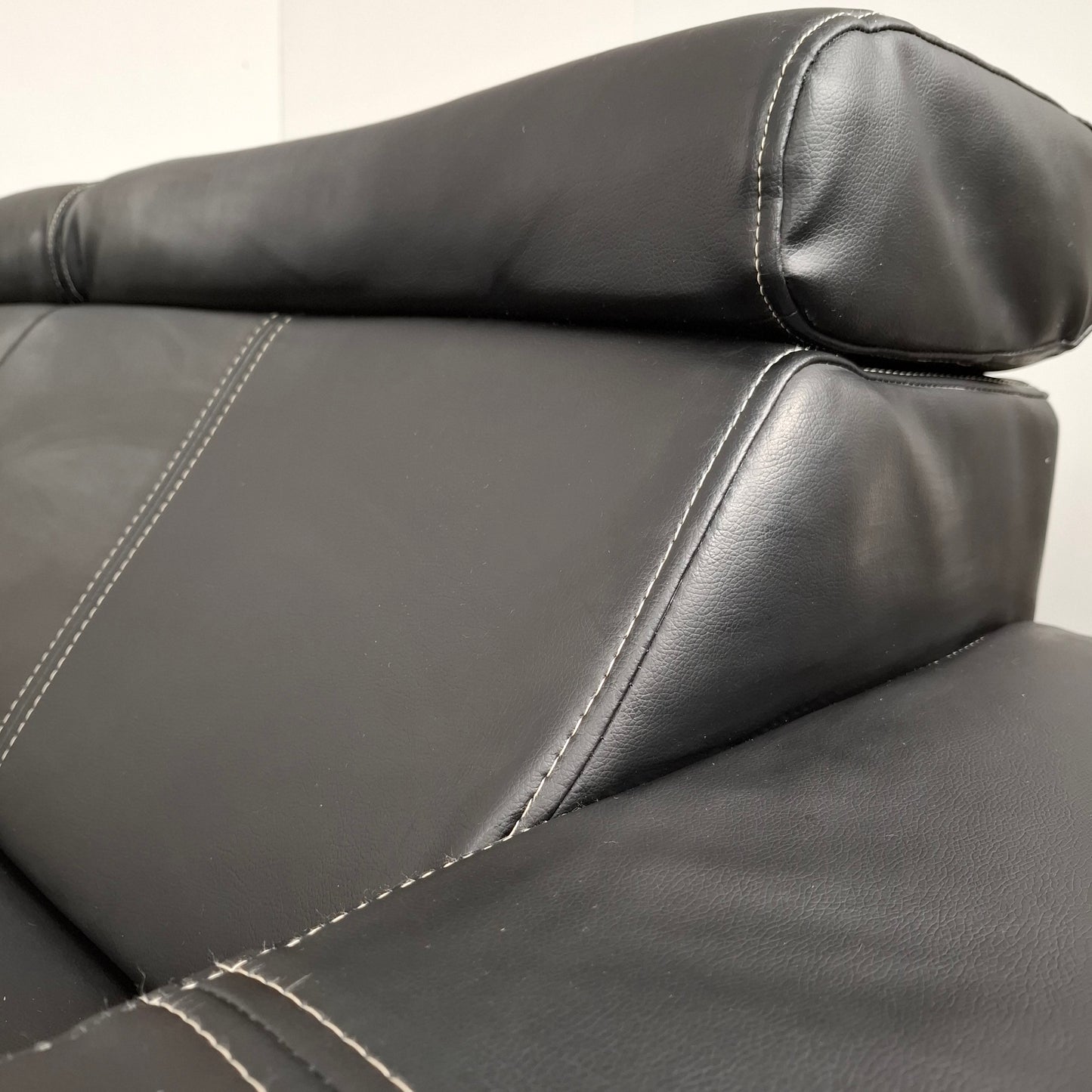 Moderne hoekbank van leder | Zwart