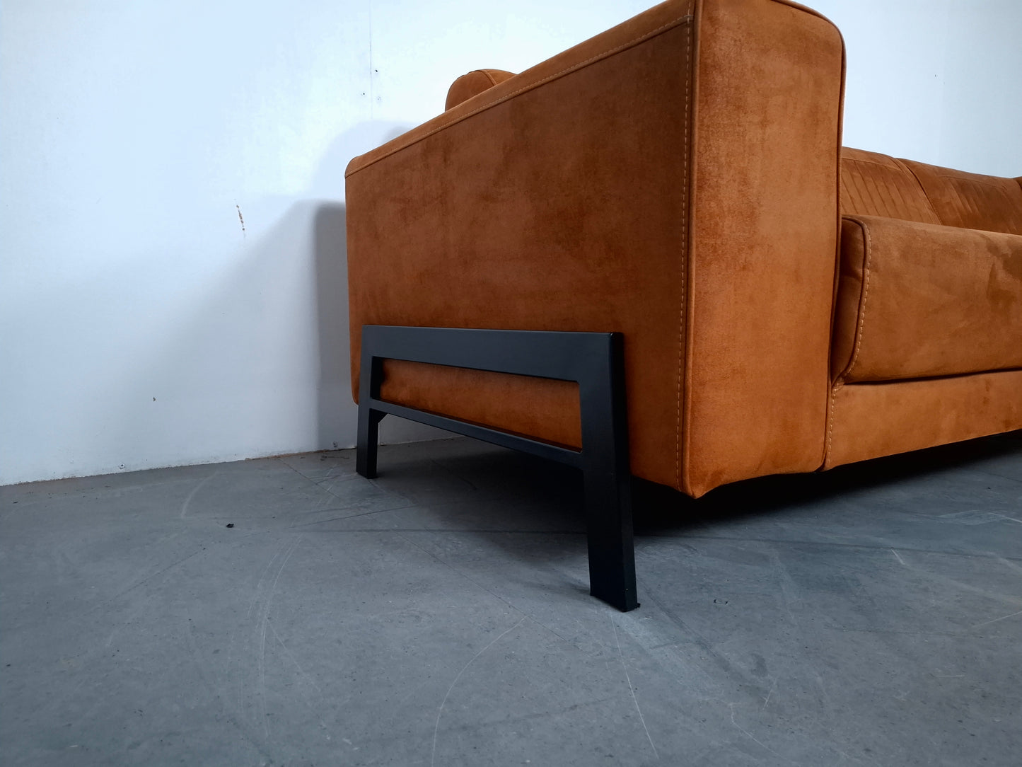 Moderne Suede look Hoekbank | Cognac bruin