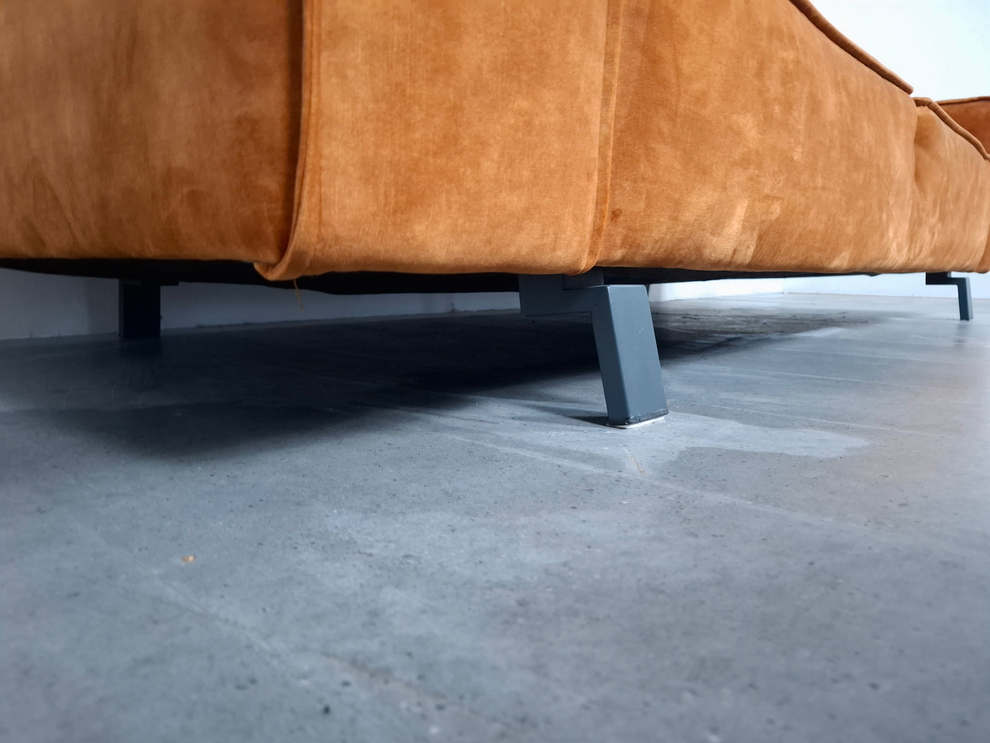 Velourse 4 zits Bank | Honing geel / Terracotta