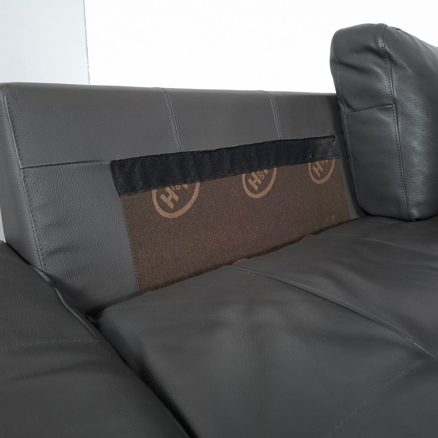 Henders & Hazel hoekbank met hocker | Leder | Grijs