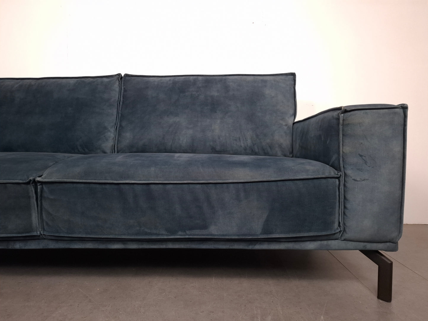 Velourse hoekbank | Petrol blauw