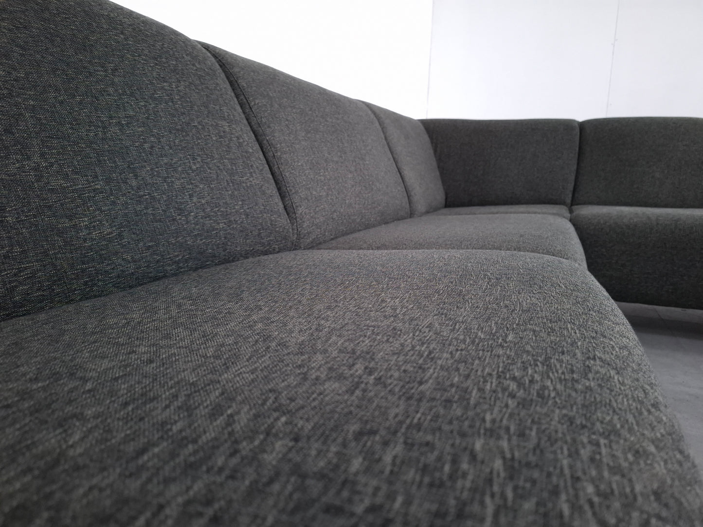 Moderne hoekbank gemeleerd | Grijs