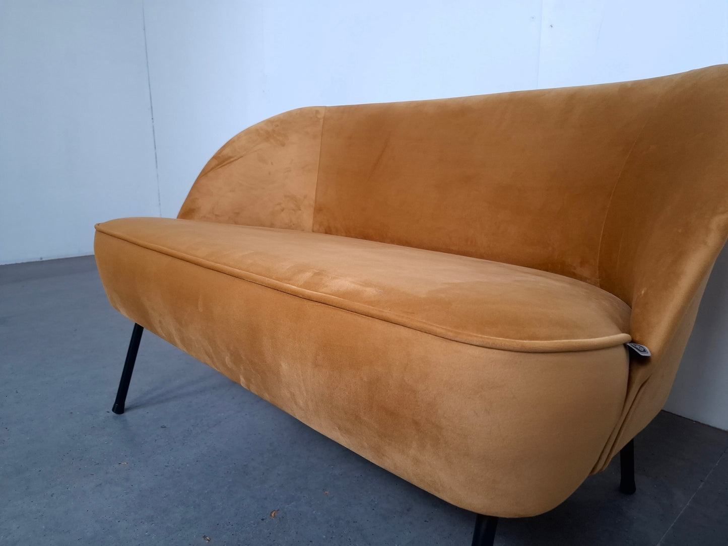 BePureHome Velourse 2 zits bijzet Bank | Geel