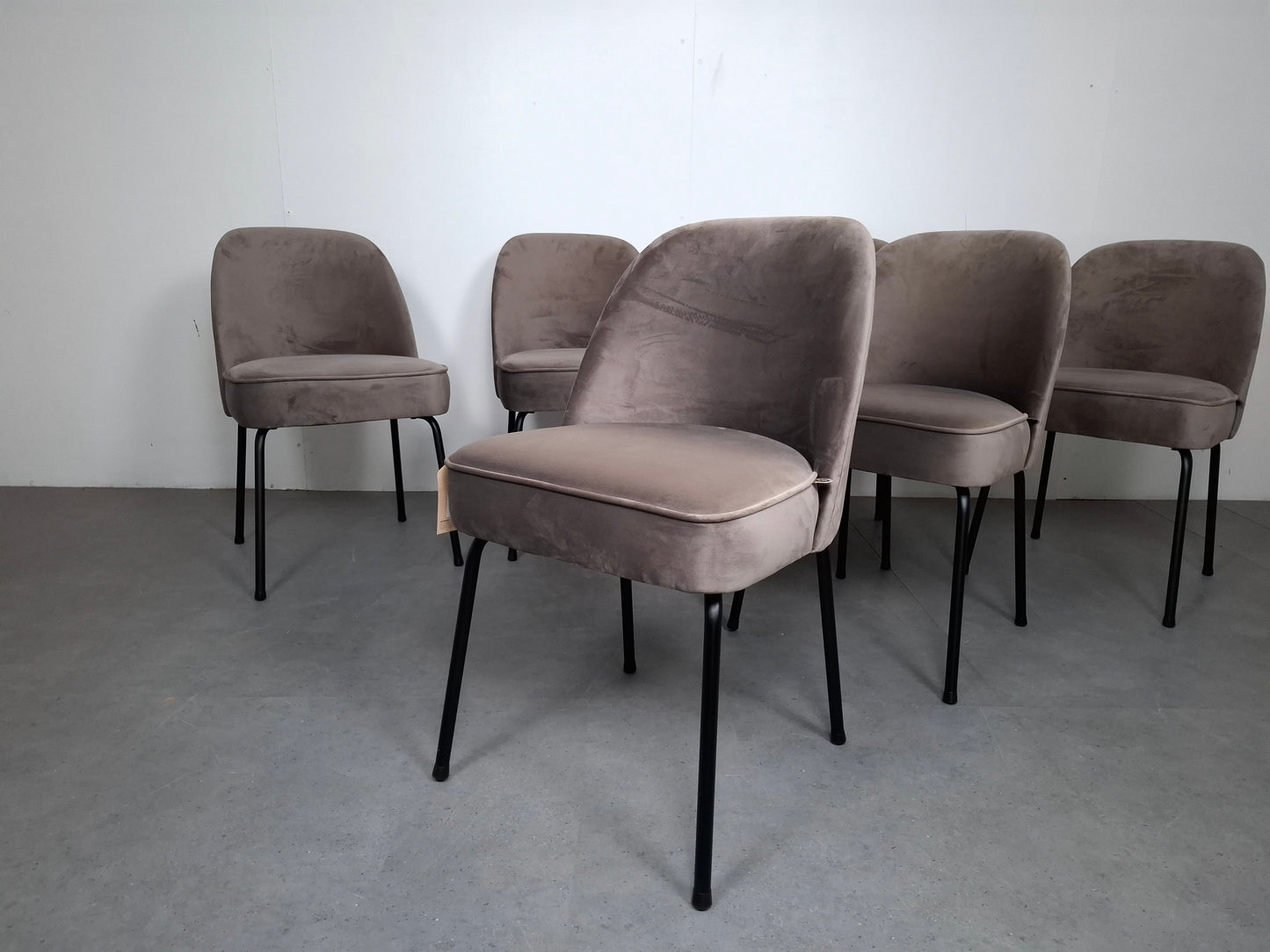 Set van 6 BePureHome Vogue Nougat Stoelen (Nieuw) | Grijs