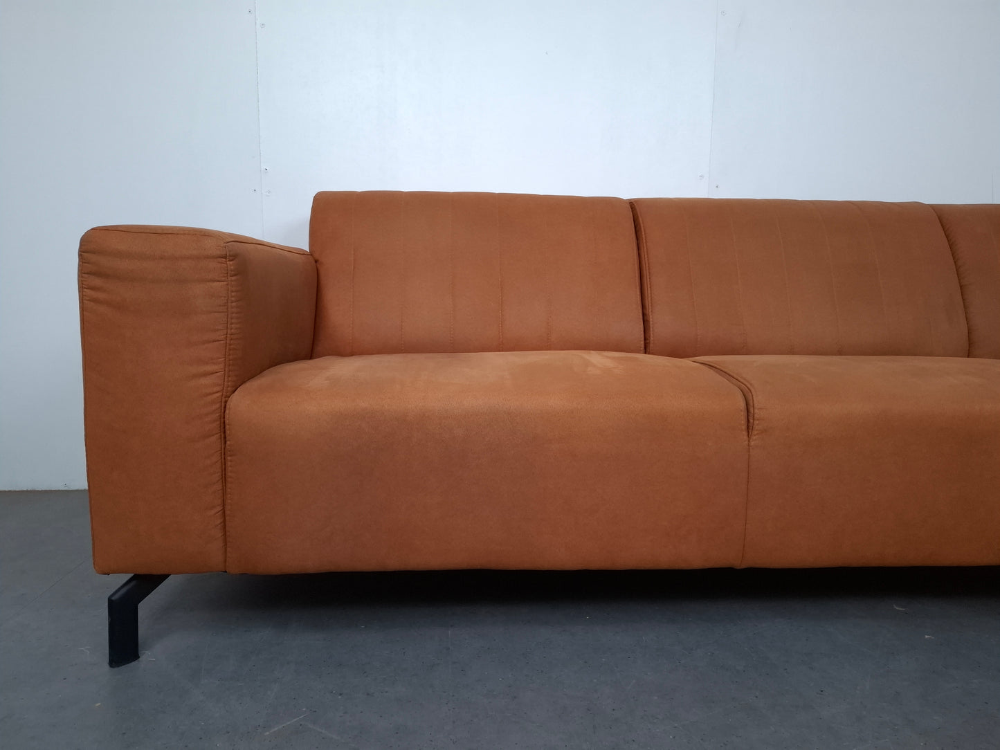 Industriële hoekbank | Cognac bruin