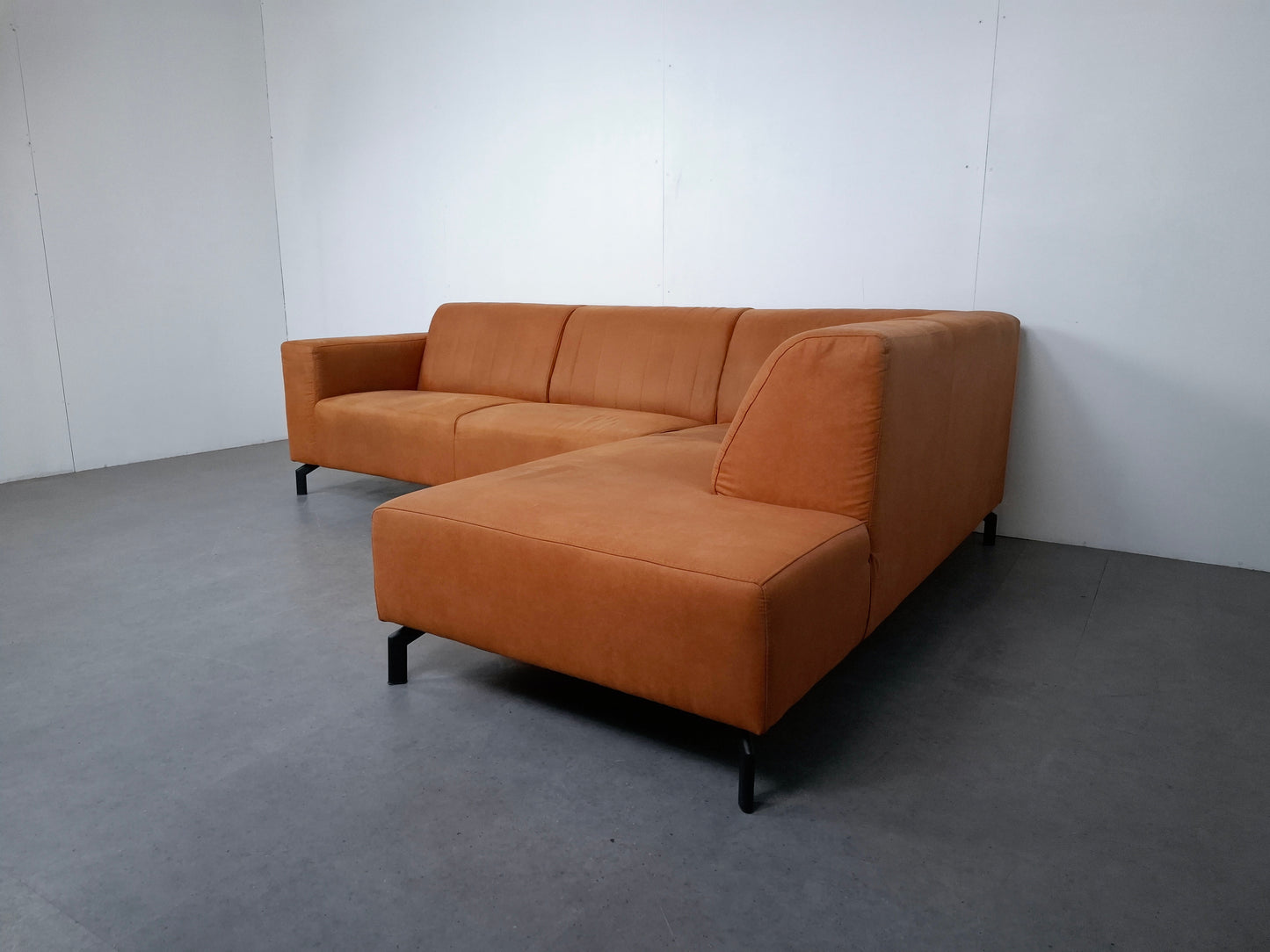 Industriële hoekbank | Cognac bruin