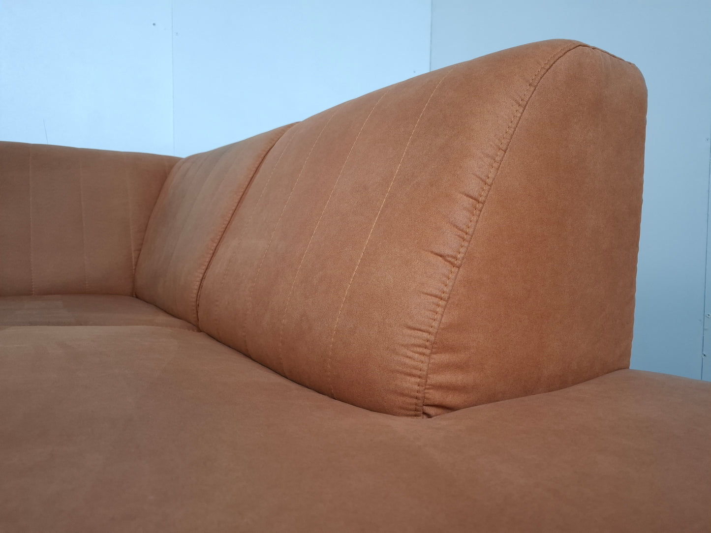 Industriële hoekbank | Cognac bruin