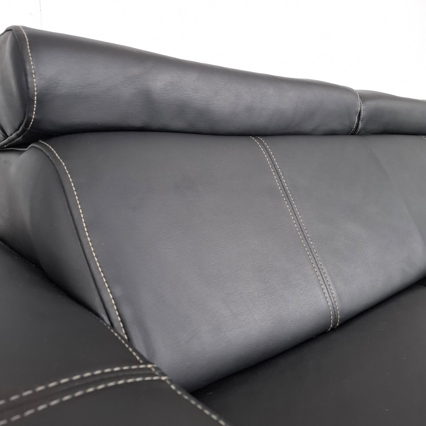 Moderne hoekbank van leder | Zwart