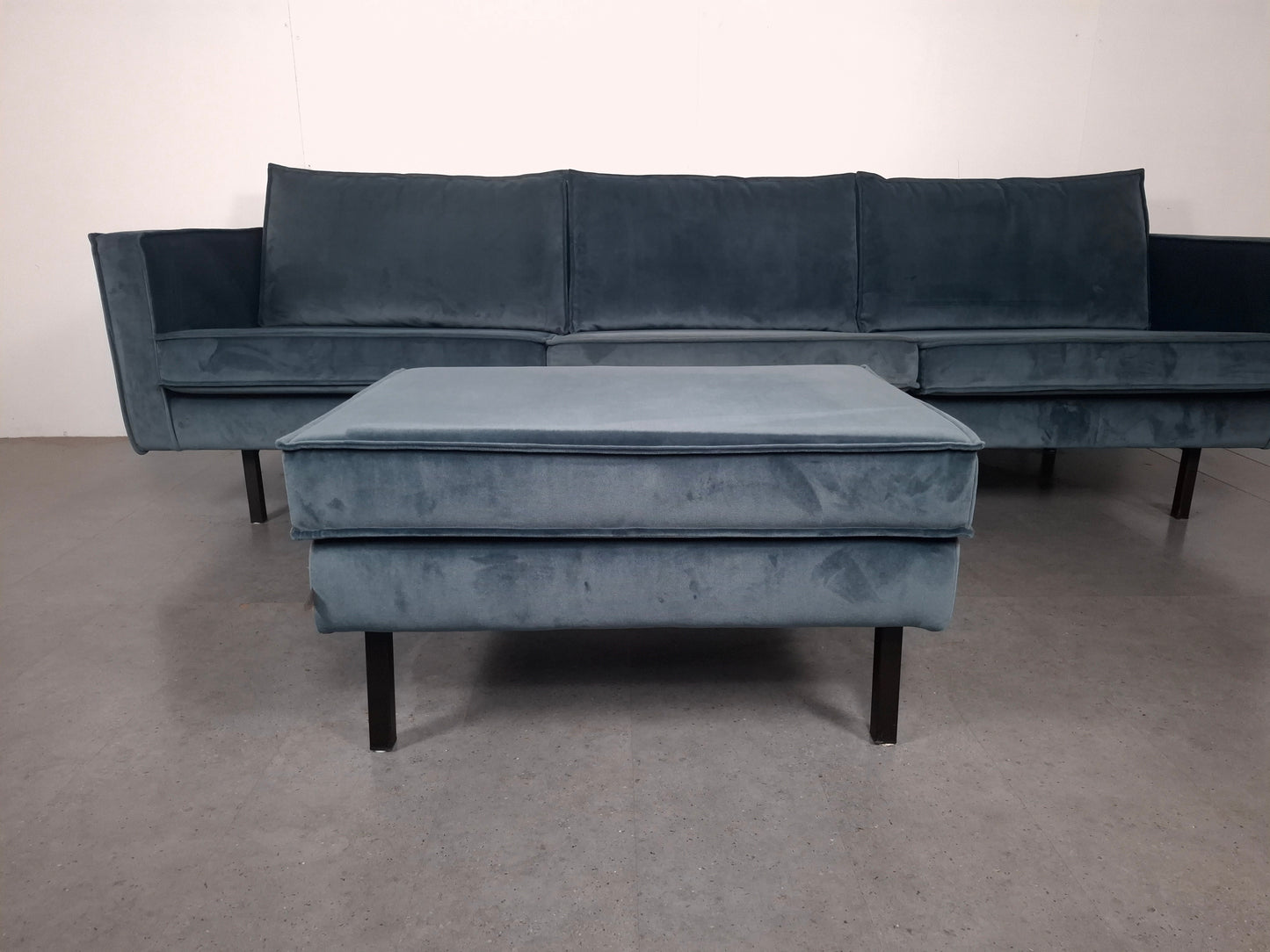 BePureHome 3 zits Bank met Hocker | Velvet Teal