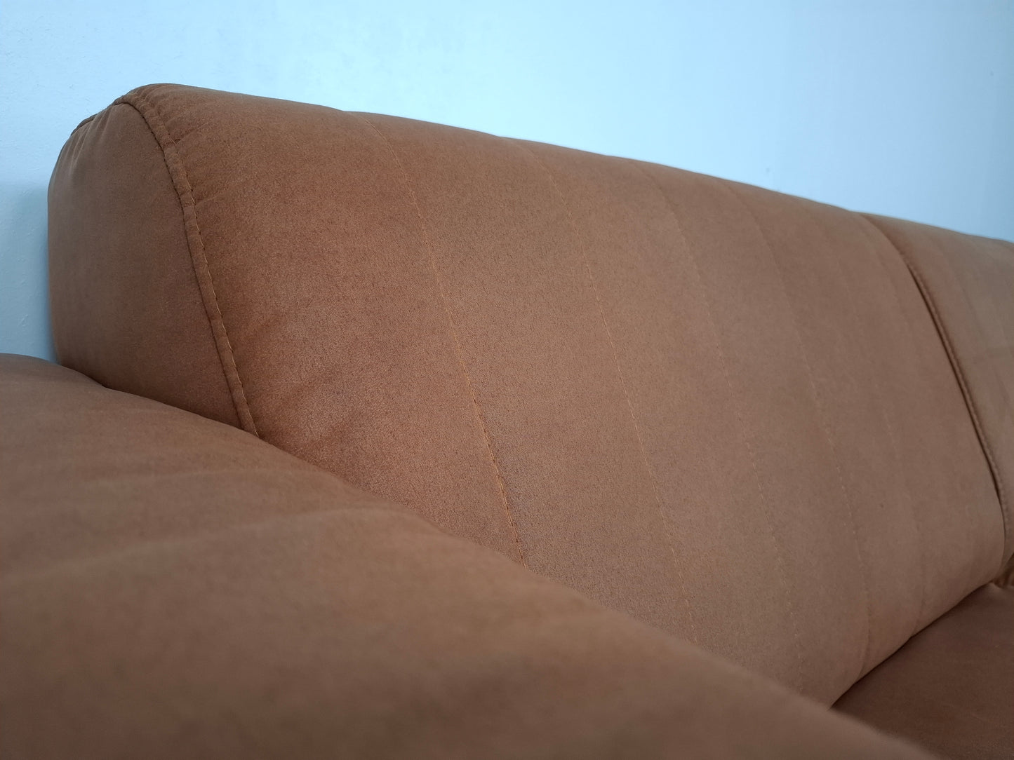 Industriële hoekbank | Cognac bruin