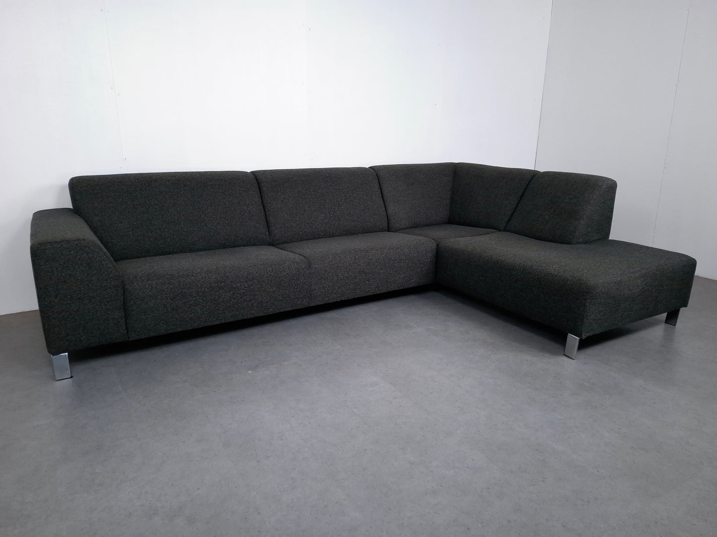 Moderne hoekbank gemeleerd | Grijs