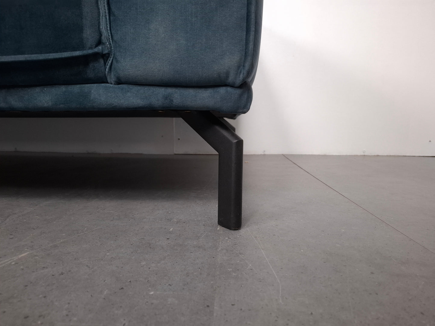 Velourse hoekbank | Petrol blauw