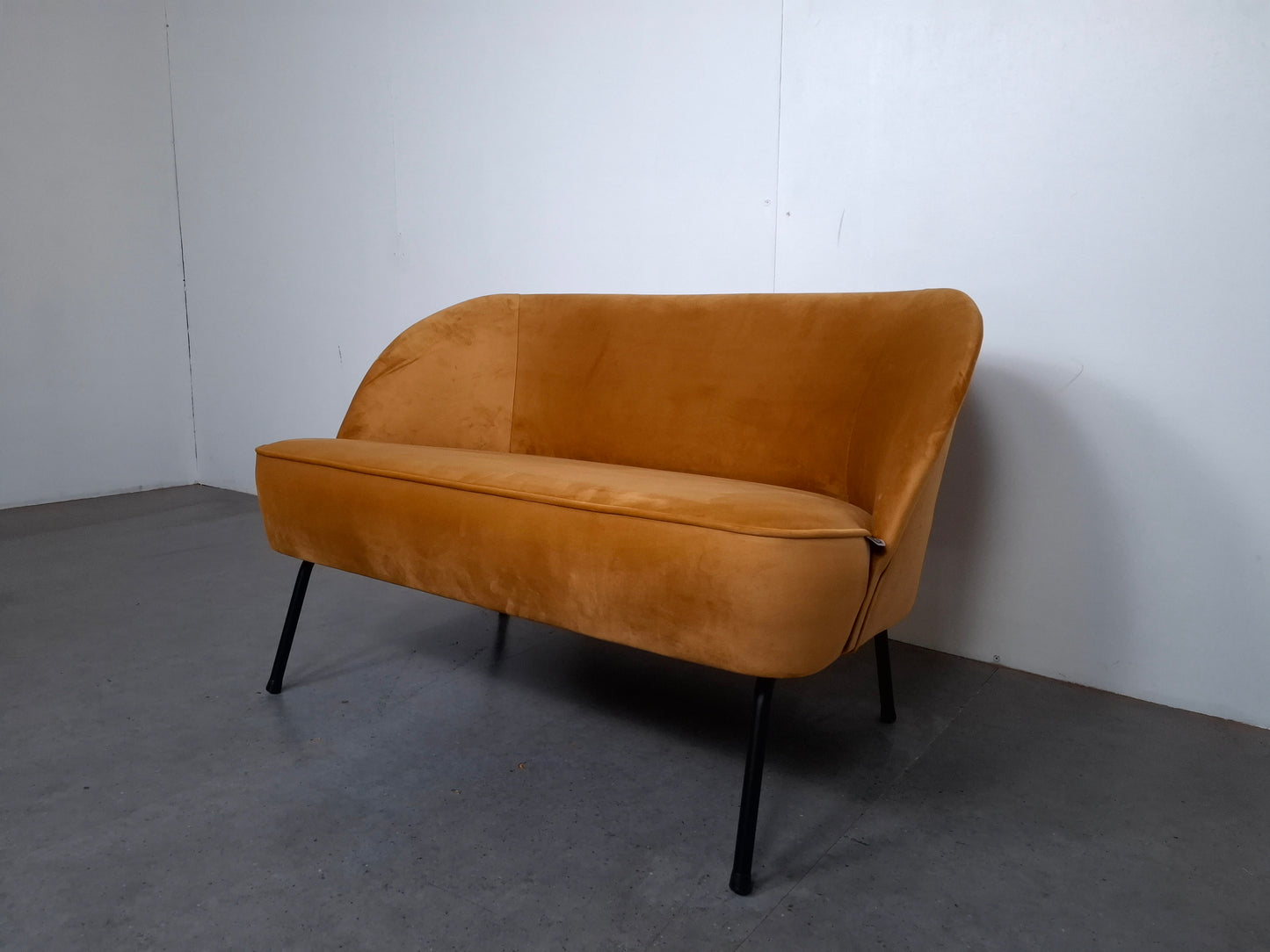 BePureHome Velourse 2 zits bijzet Bank | Geel
