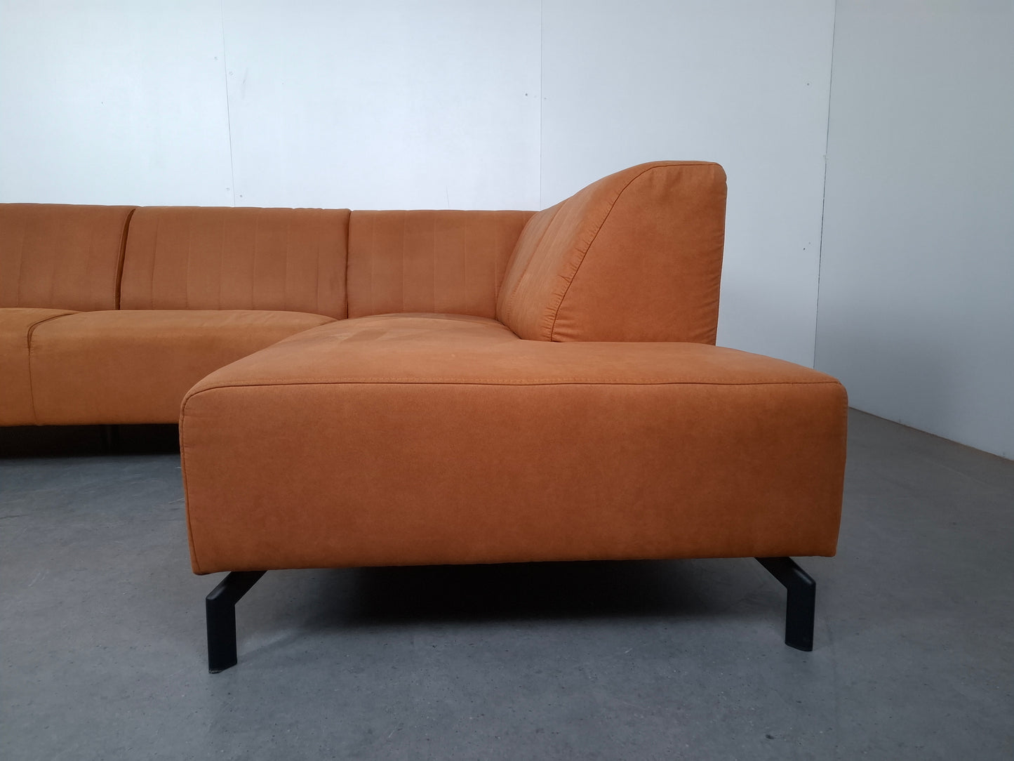 Industriële hoekbank | Cognac bruin