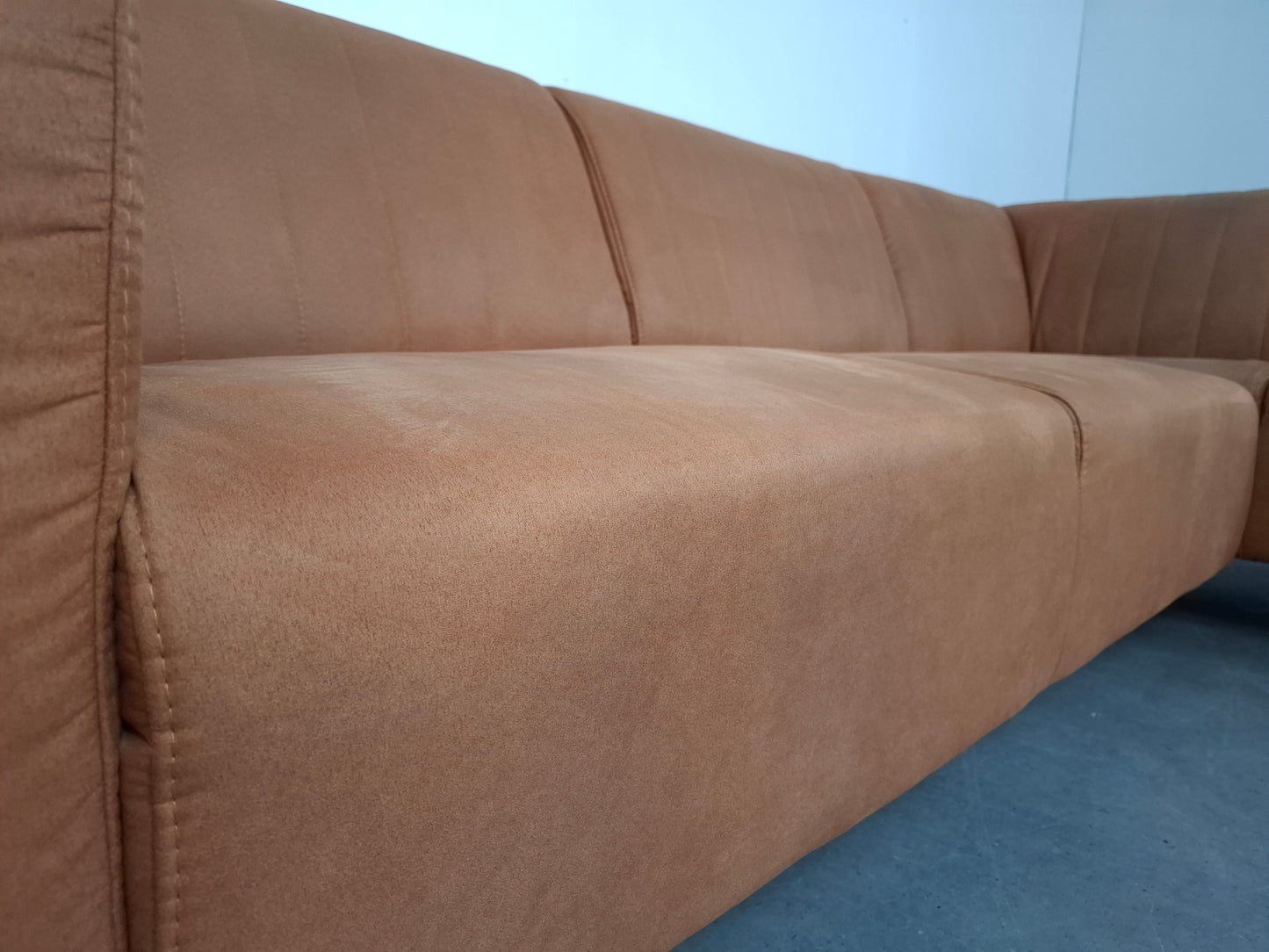 Industriële hoekbank | Cognac bruin