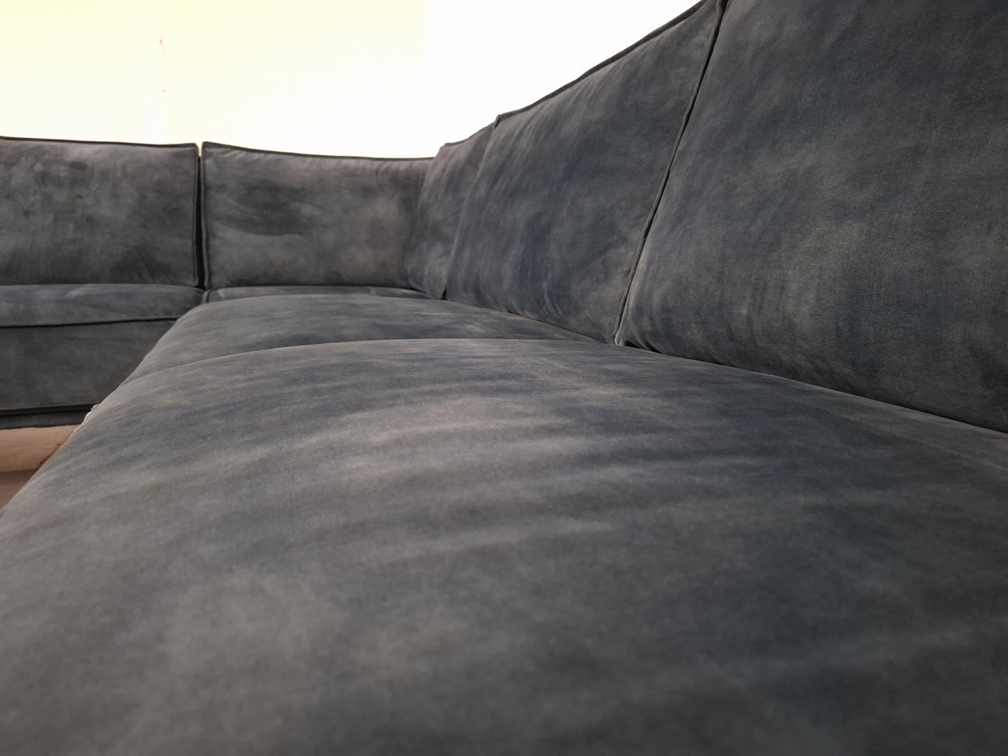 Velourse hoekbank | Petrol blauw