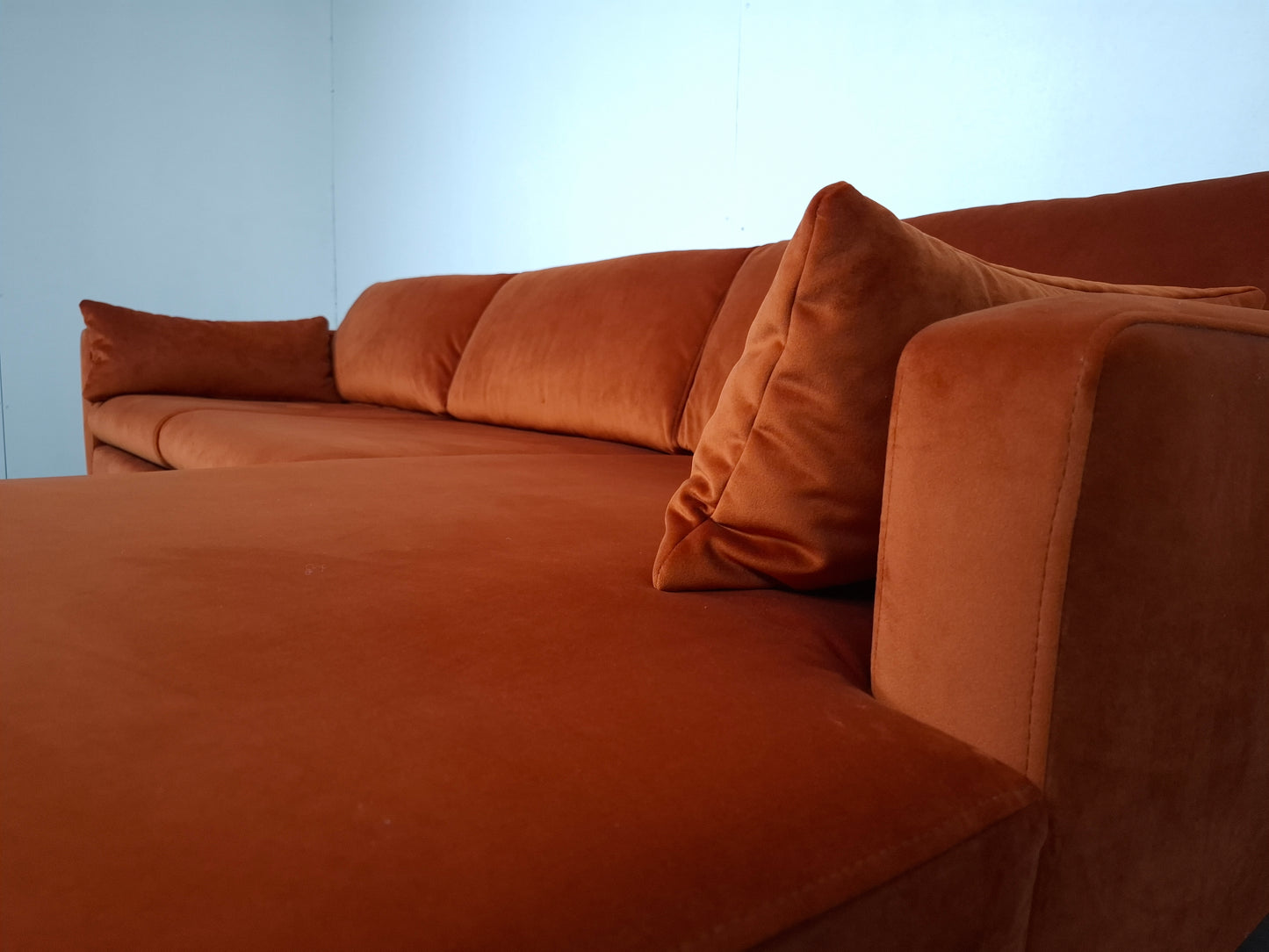 NOUS Living 3 zits hoekbank velvet | Oranje