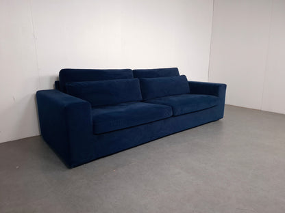 Velourse 4 zits bank | Blauw
