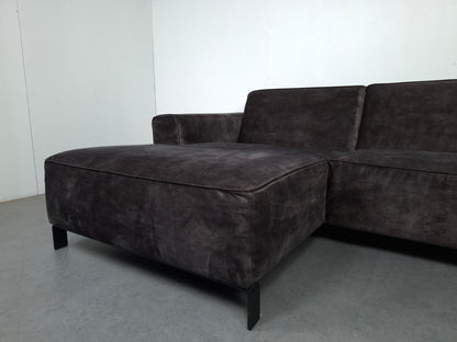 Velourse 3 zits bank met Stonewash | Grijs