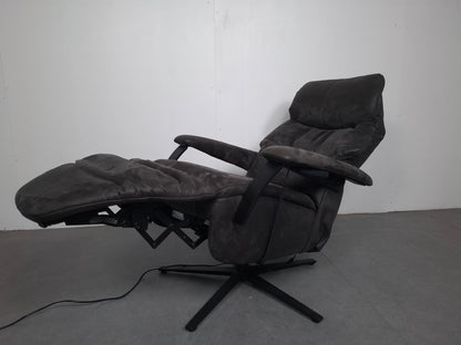 Elektrisch verstelbare relaxstoel Alcantara | Grijs