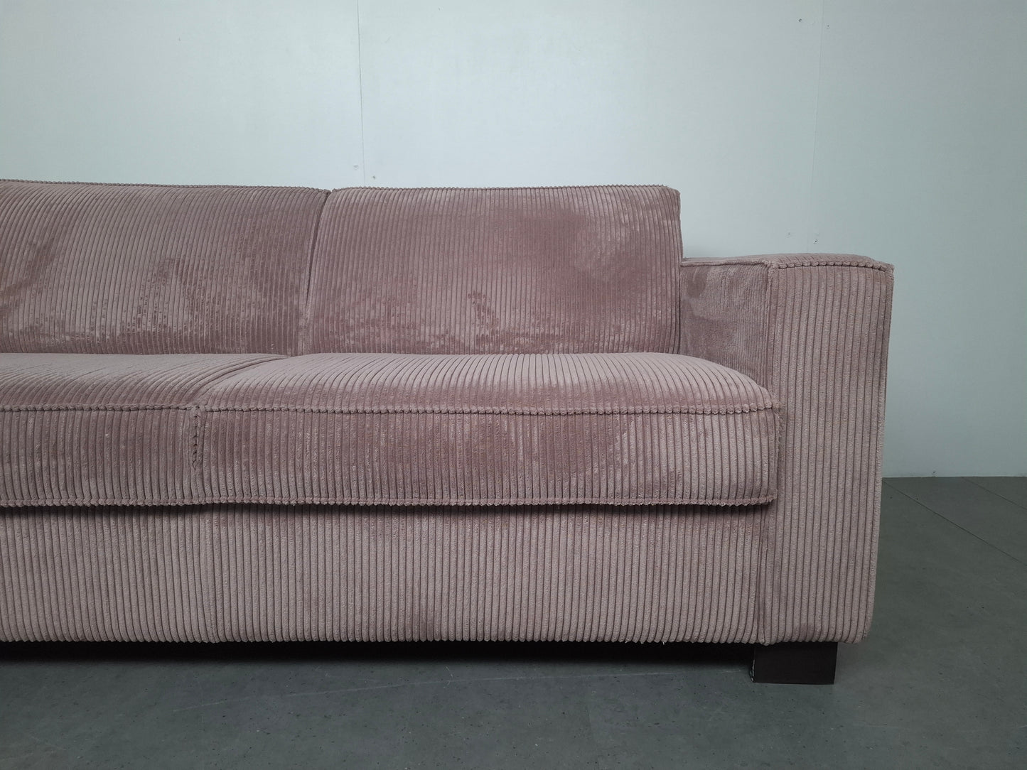 Zachte ribstof 2 zits bank | Roze