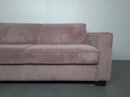 Zachte ribstof 2 zits bank | Roze