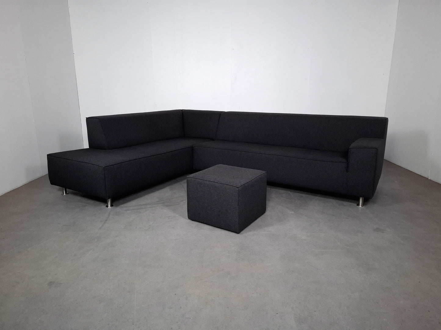 Moderne Hoekbank met Hocker | Grijs