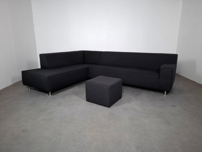 Moderne Hoekbank met Hocker | Grijs