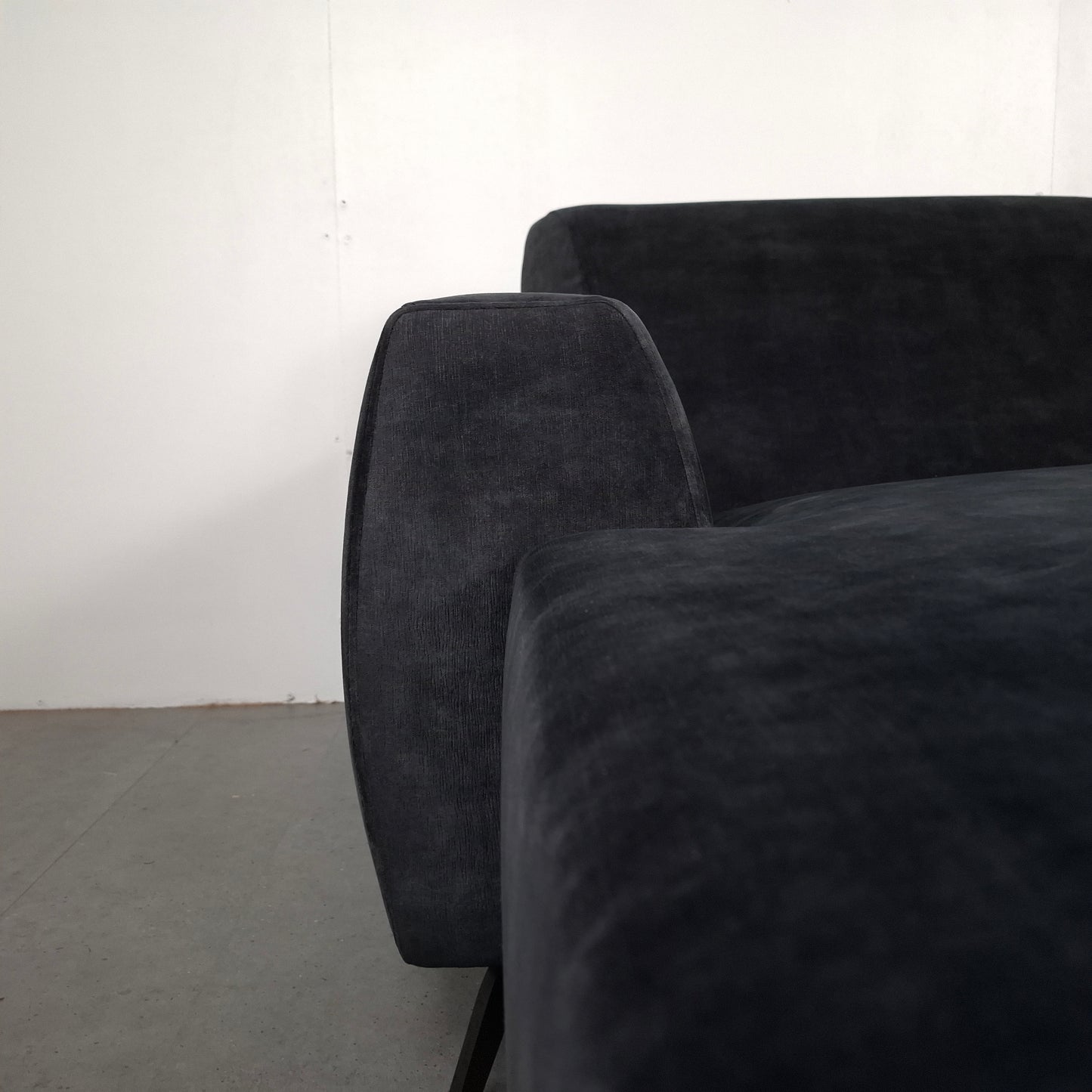 Velourse 2-zits hoekbank | Donker blauw
