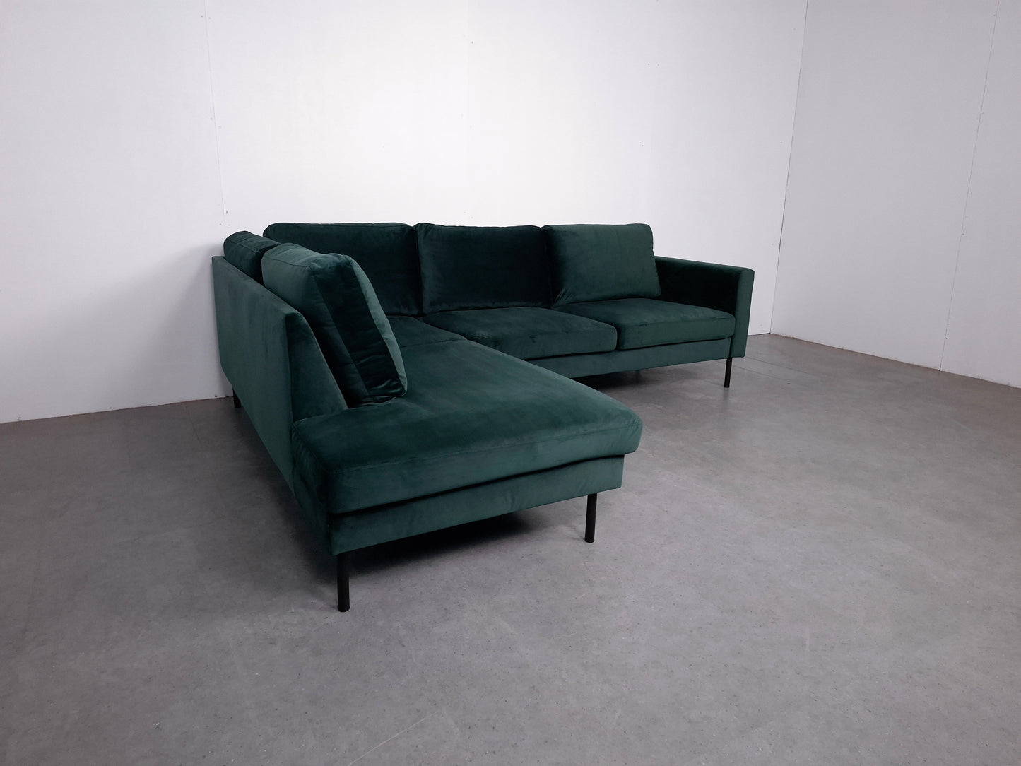 Velourse hoekbank | Groen