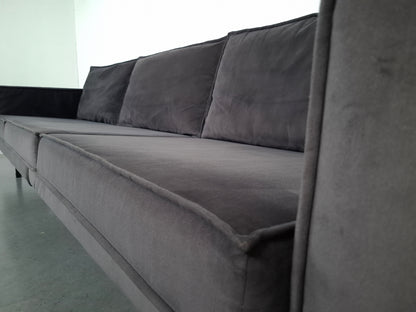 BePureHome Rodeo 3 zits velvet bank | Grijs