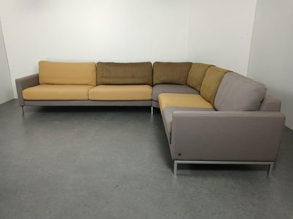 Rolf Benz designer hoekbank | Licht grijs & geel