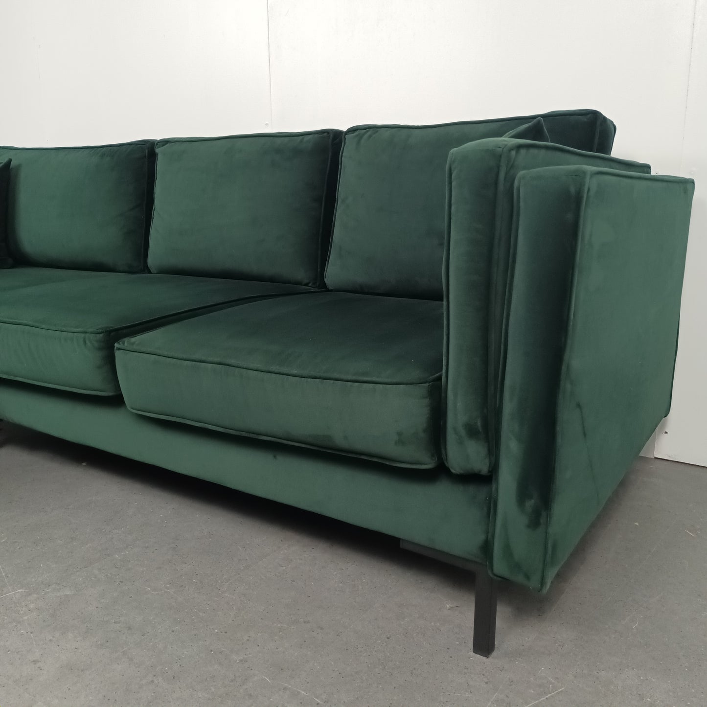 Moderne 3 zits hoekbank | Smaragd groen