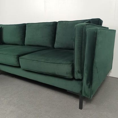 Moderne 3 zits hoekbank | Smaragd groen