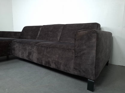 Velourse 3 zits bank met Stonewash | Grijs